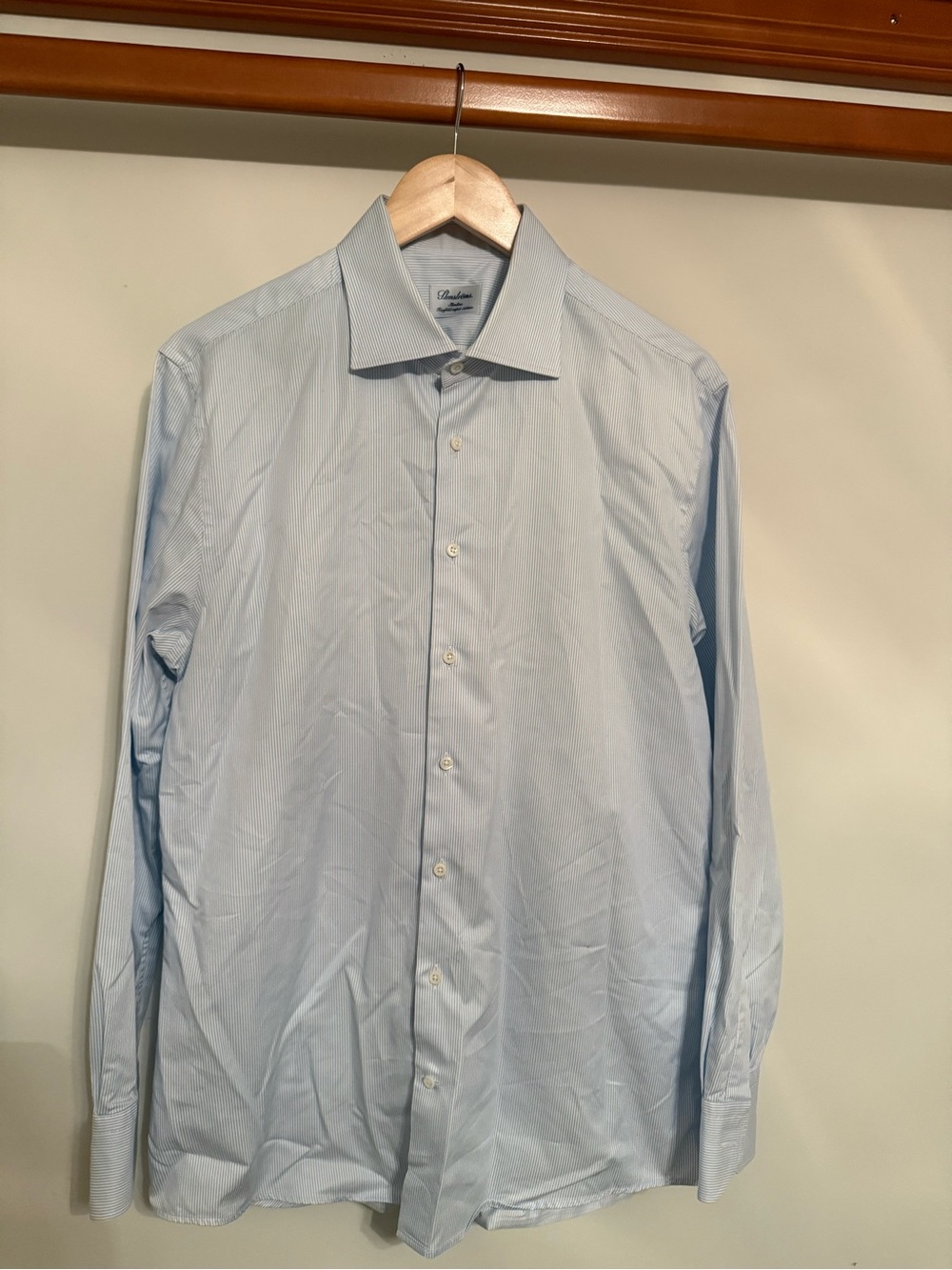 Stenstroms - Slimline Light Blue Dress Shirt - Classic Spread Collar